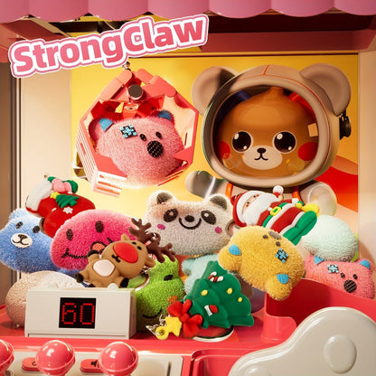 Mini Claw Machine for Kids with Lights Music Pink, Large 16.9" Arcade Claw Toy with 20 Coins 16 Plush Dolls USB Cable