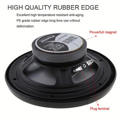 6.5 Inch 400W Car Coaxial Speakers HiFi Full Range – Rubber Edge, Strong Magnet, Universal Fit for Ford Chevy Toyota Honda