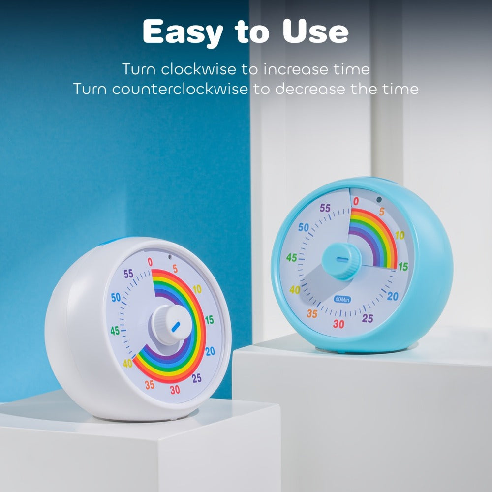 Visual Countdown Timer 60 Minute – Silent Operation Time Management Clock for Classroom, Office, Kitchen & Desktop