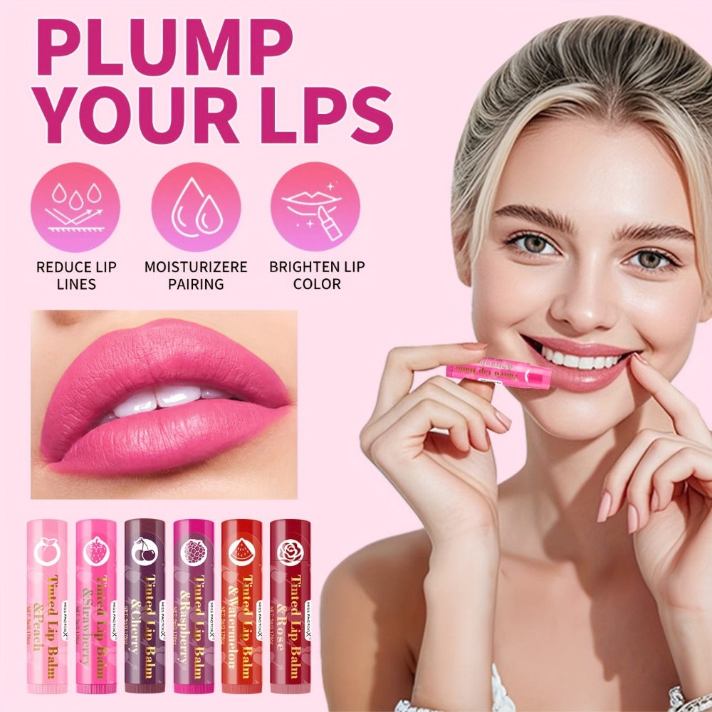 MISS FACTOR 30-Piece Tinted Lip Balm Set with Capped Tubes Organized into Six Color Groups