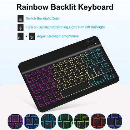 Pink or Green Detachable Backlit Keyboard Case for Samsung Galaxy Tab A9+ 11-Inch with Pen Slot