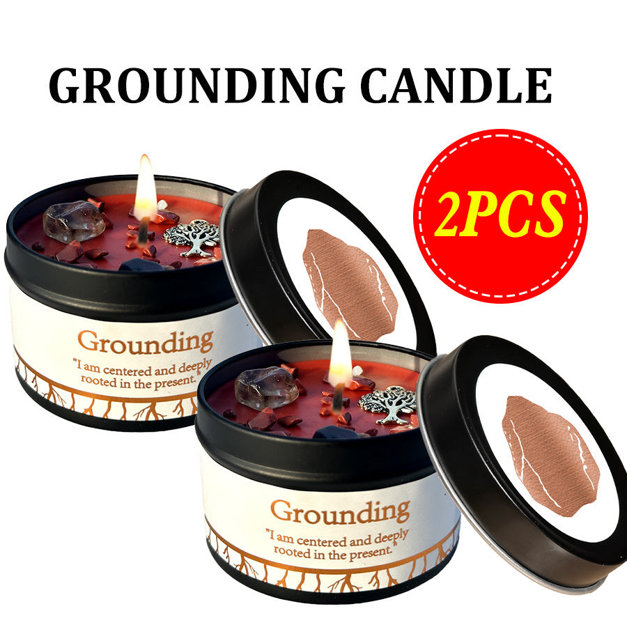 Crystal-Style Tin Candle with Eleven Intention Labels and One- or Two-Piece Checkout Options