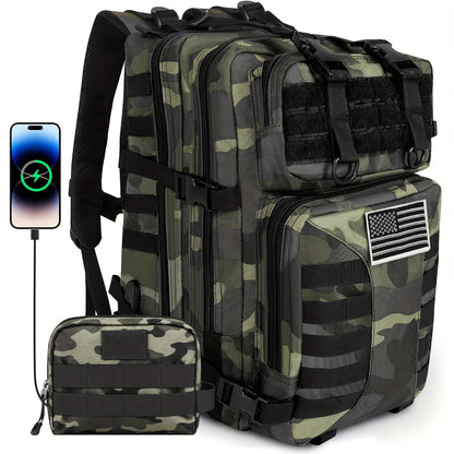 Tactical Military Backpack 50L – Large Capacity Molle Rucksack for Camping, Hiking, Hunting, Fishing & Travel