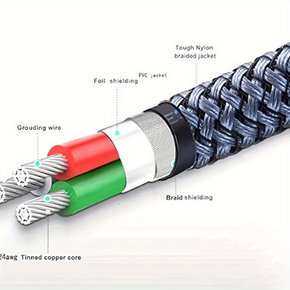 Nylon Braided 3.5mm Male to Female Audio Extension Cable Right-Angle Connectors Lossless Sound for an Everyday Personal Care Routine