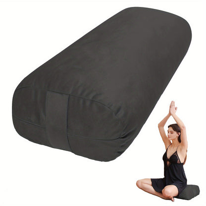 Yoga Bolster Pillow for Restorative Yoga & Meditation - Memory Foam Support Pillow with Removable Velvet Cover