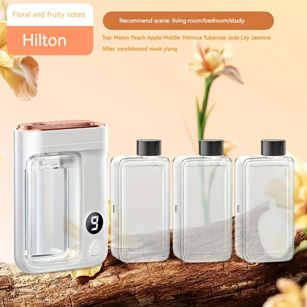 Essential Oil Aromatherapy Diffuser Set, Mini Humidifier with 7 Spray Levels, 1/4/ Timer, 5.07oz