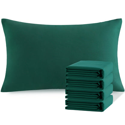 Pillowcases 4 Pack Queen 20x30 – Brushed Microfiber Soft Wrinkle-Free Fade-Resistant Envelope Closure Solid Color 32 Colors