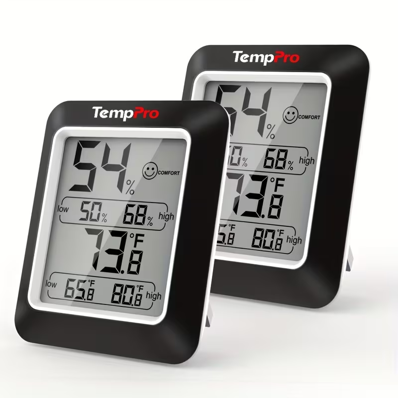 Indoor Hygrometer Thermometer 2-Pack – Room Temperature Humidity Meter with Air Comfort Indicator, Battery Powered for Home