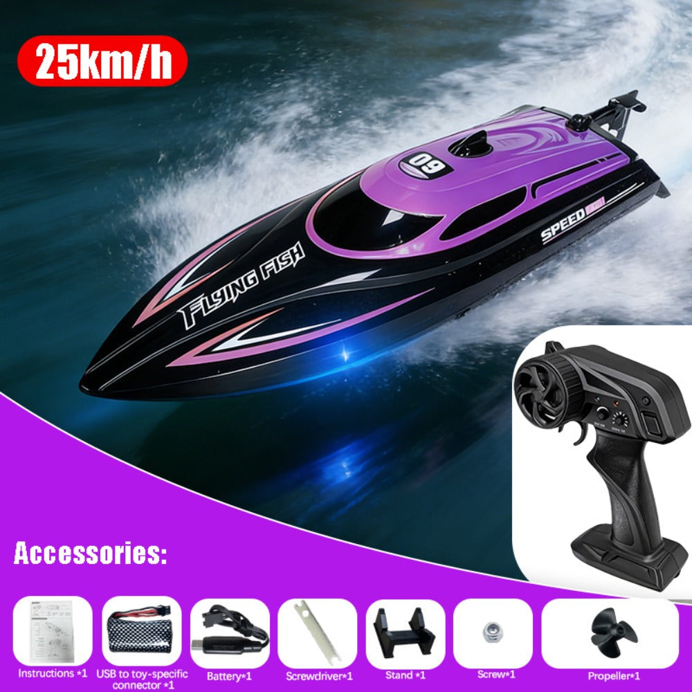 RC Speedboat 30KM/H with LED Night Navigation Lights with the Listed Color, Size or Set Options for Everyday Use