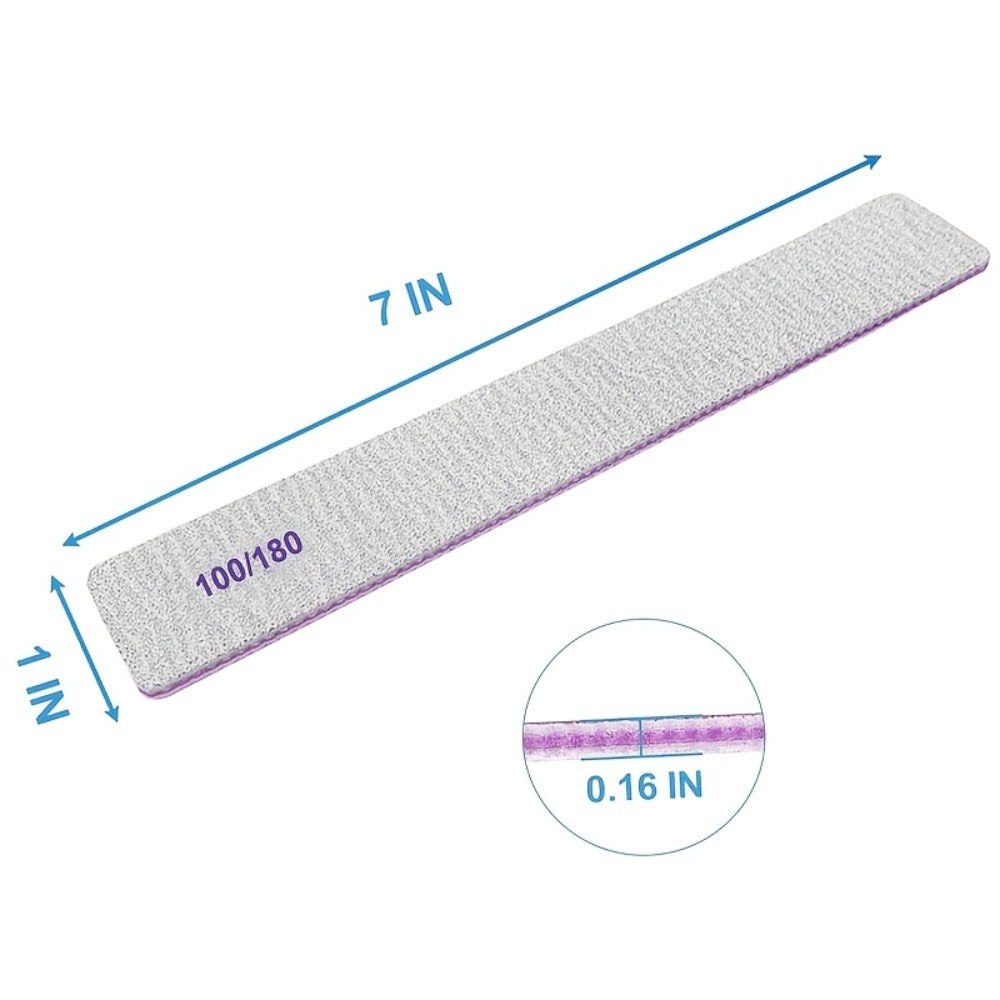 Emery Boards Nail Files 50 Pack 100 180 Grit Double Sided Professional Fingernail Filer Set Reusable for Natural Acrylic Gel Nails Manicure