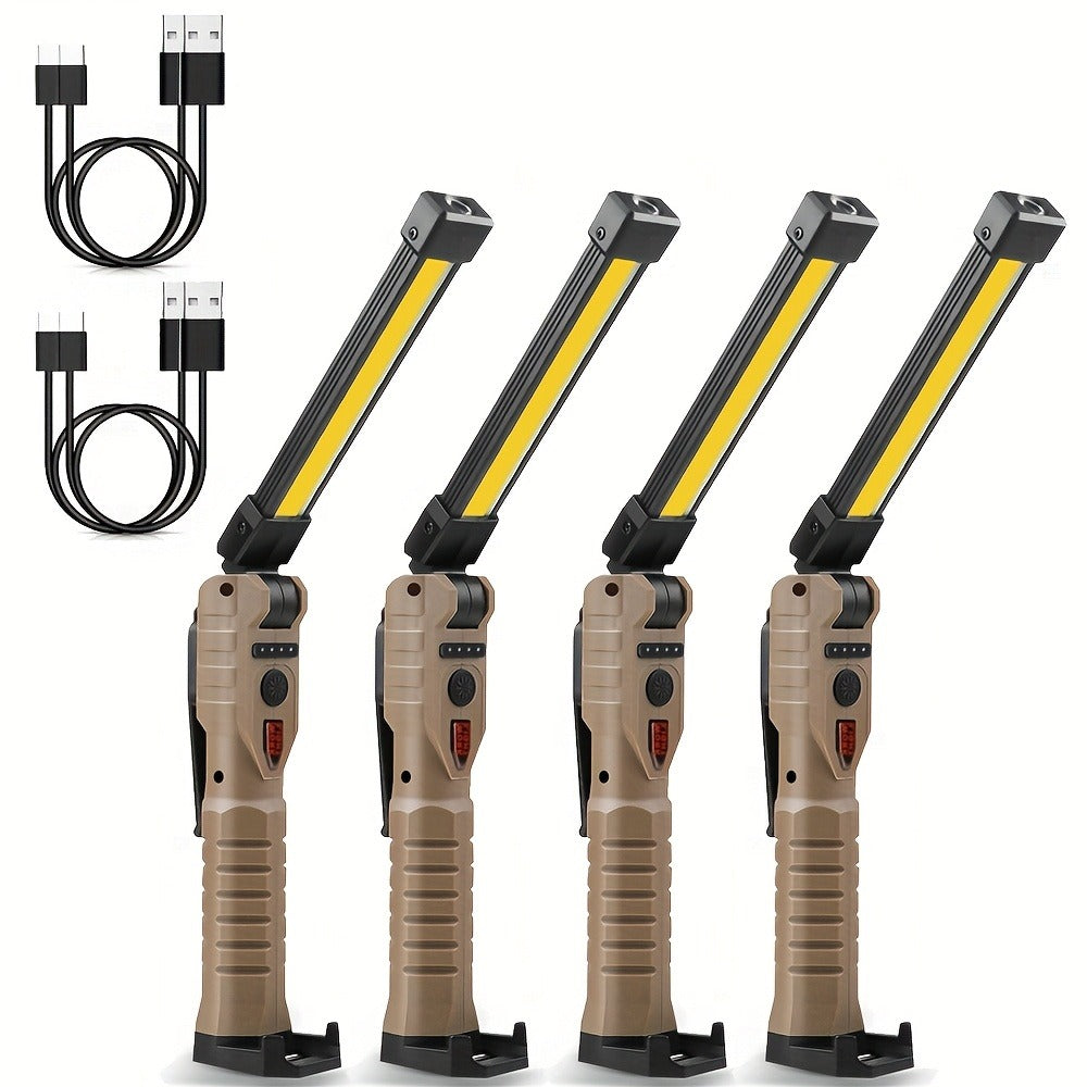 COB LED Work Light Magnetic Base Rechargeable USB 20000 Lumens 7 Modes 180° Rotation Portable for Entryways, Bedrooms and Living Spaces