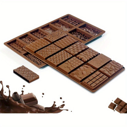 Silicone Chocolate Molds 3 Pack, 12 Cavity Food Grade BPA-Free Non-Stick Chocolate Bar Mold with Scraper, Easy Pop Out Candy Mold