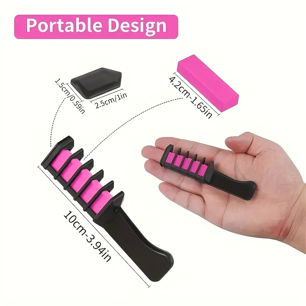 Temporary Hair Chalk Comb Set 11pcs 10 Colors Hair Dye for Bath Time, Home Spa and Personal Care