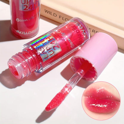 24H Waterproof Glitter Lip Gloss & Lip Stain Set 3PCS, Lip Oil Formula, for Makeup, Travel and Everyday Vanity Use
