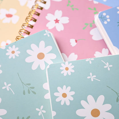 A6 Spiral Notebooks 8 Pack – Floral Design College Ruled Journals with Tear-Off Pages | Portable Memo Pads for Students & Office | Gift Set