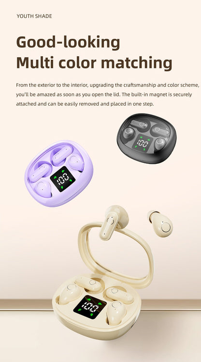 Four-Earbud Wireless Set with Two In-Ear Styles, Digital Charging Case and Three Color Options