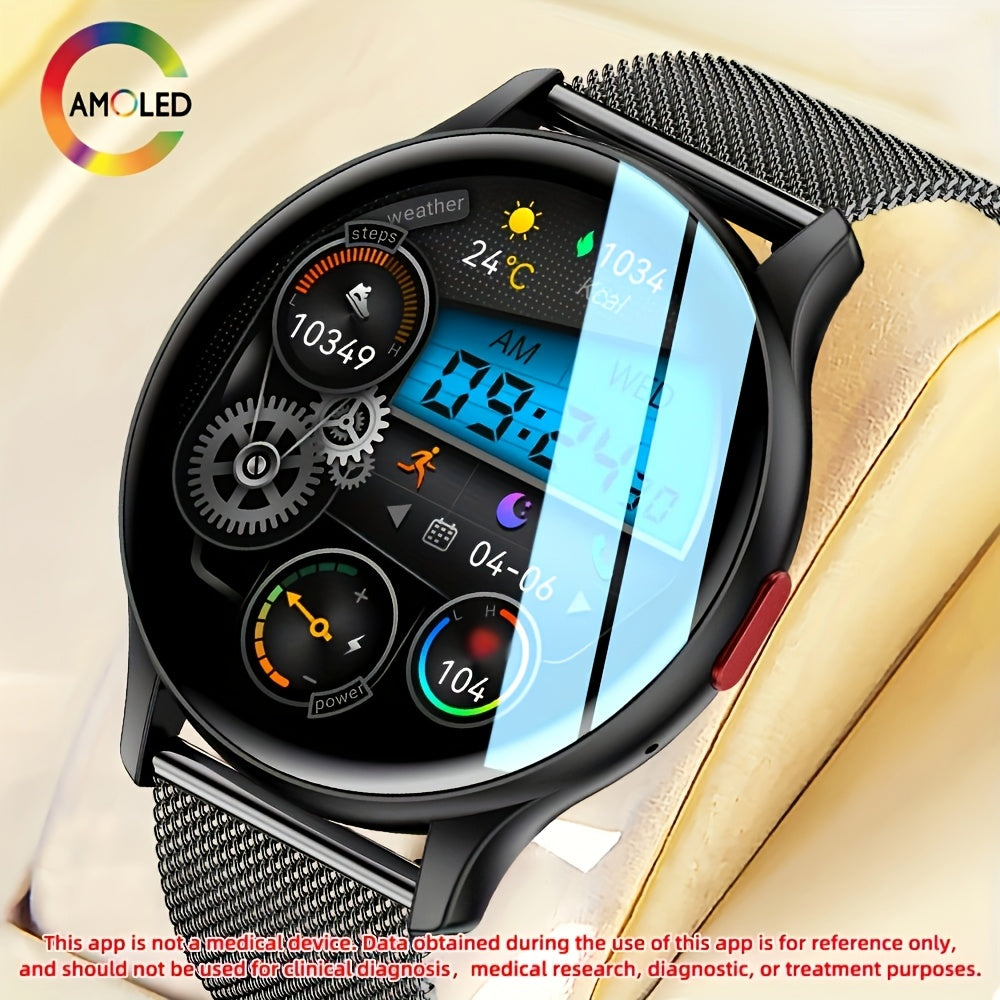 Smartwatch AMOLED for Men SENBONO 1.43" HD Bluetooth Calling, 100+ Sport Modes, DIY Custom Watch Face, Heart Rate Sleep Blood Oxygen