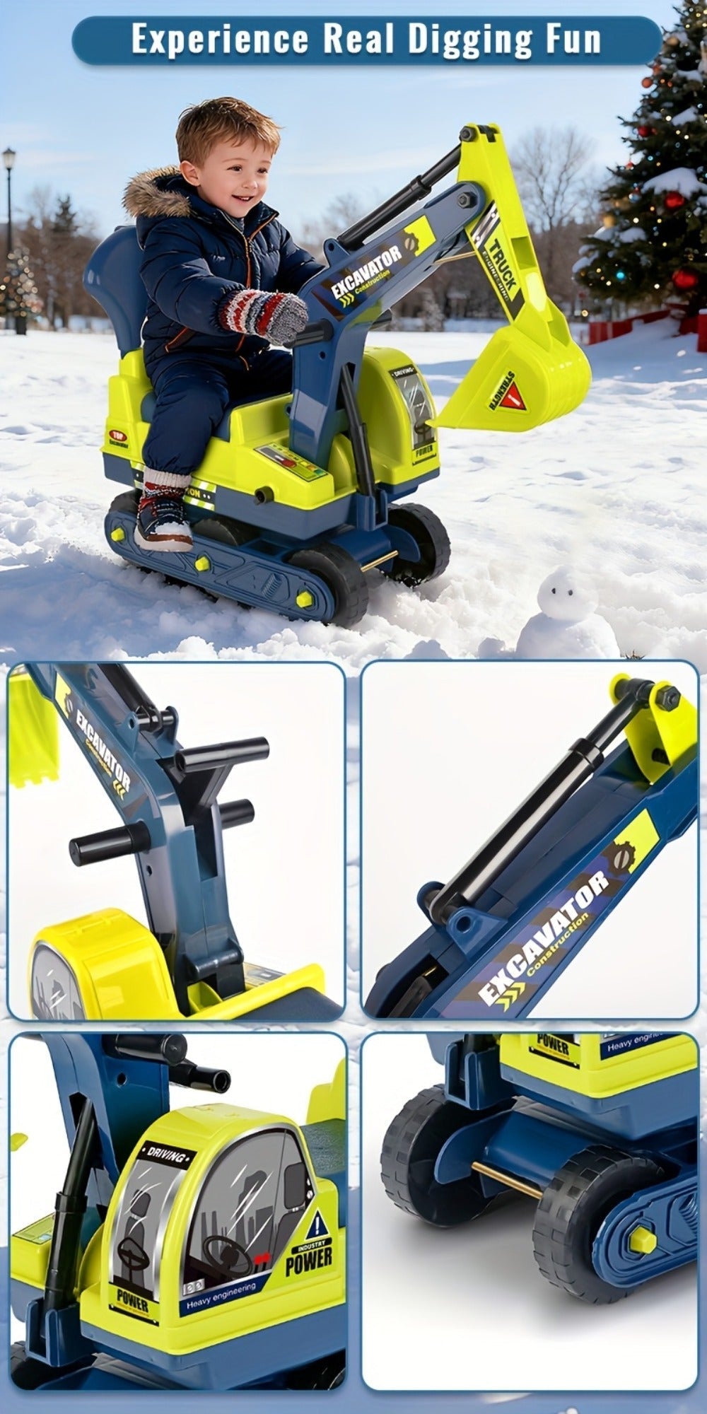 Kids Ride-On Construction Truck Large Manual-Powered Engineering Vehicle with the Listed Color, Size or Set Options for Everyday Use