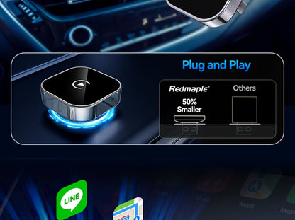 Wireless CarPlay Adapter 2-in-1 for iPhone & Android Auto, Mini USB-C Dongle, Convert Wired to Wireless, Plug & Play, Auto Connect