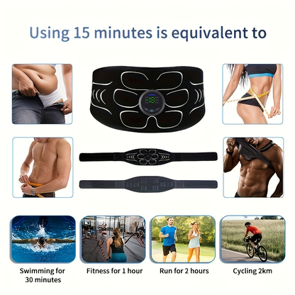 EMS Muscle Stimulator 3-Piece Set Rechargeable 6 Modes 18-Level Intensity for Muscle Training, Recovery & Pain Relief