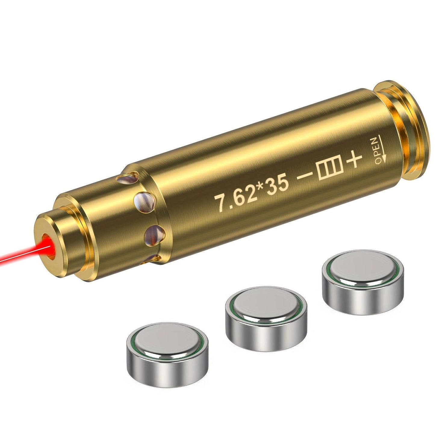 Red Laser Bore Sighter Multi-Caliber Firearms Calibration Tool 9mm 45ACP 308Win 223Rem 12GA 7.62 38SPL 44Mag Battery Included for Shooting