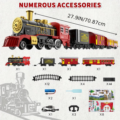 Electric Train Set for Kids with Steam Locomotive Engine Lights & Sound with the Listed Color, Size or Set Options for Everyday Use