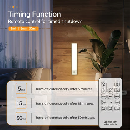 Motion Sensor Cabinet Light LED Under Cabinet Lights USB Rechargeable 3 Color Dimmable with Remote Control Magnetic Wireless Night Light