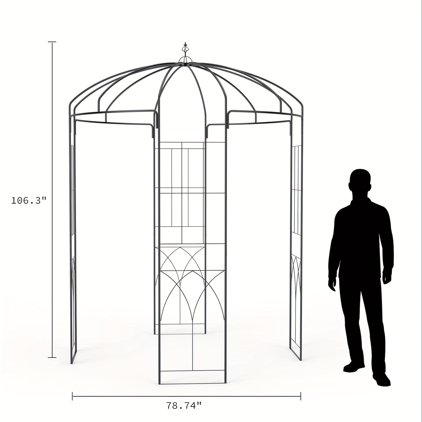 Garden Gazebo Arch 9ft Birdcage Pergola Climbing Plants Wedding Decor