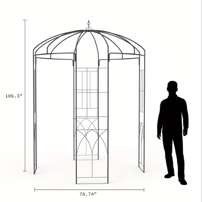 Garden Gazebo Arch 9ft Birdcage Pergola Climbing Plants Wedding Decor