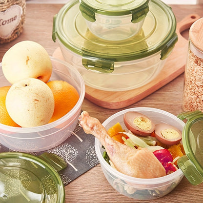 Food Storage Containers Three- or Four-Piece Stackable Refrigerator Box Set in Four Color Options