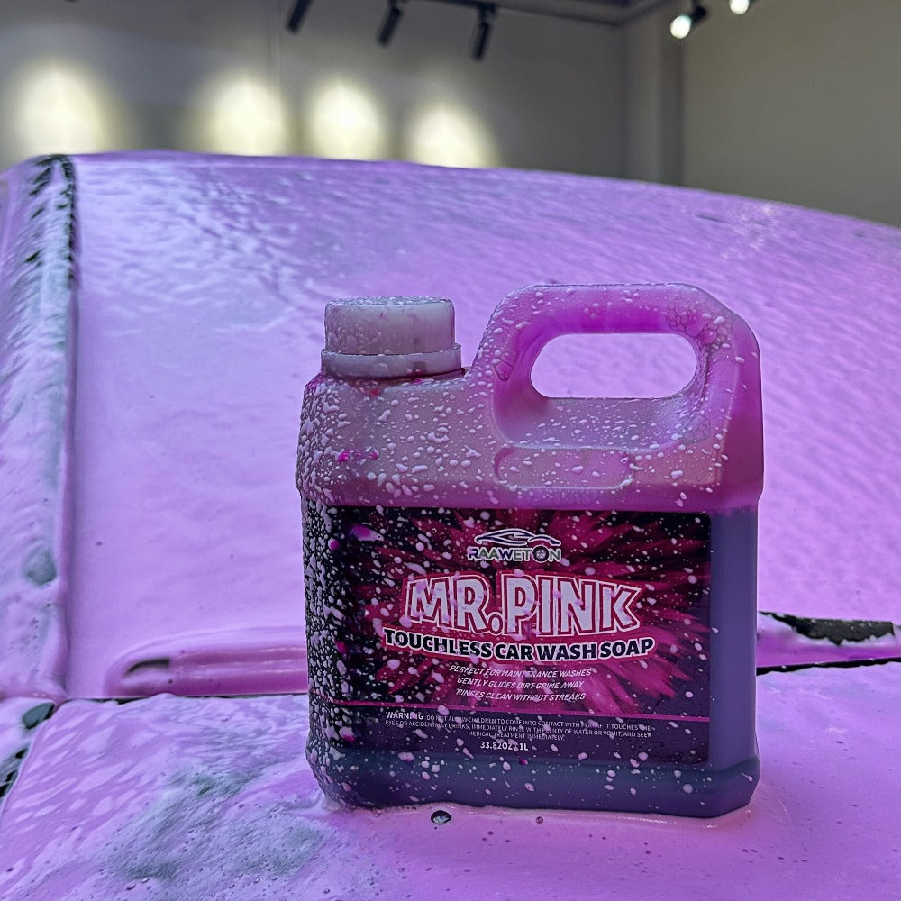 Pink Snow Foam Car Wash Soap Concentrated 1L – High-Foam Pre-Wash Shampoo, pH12 Strong Formula, Touchless Pressure Washer Foam Gun
