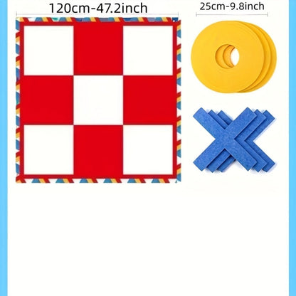 Large Outdoor Chess Board Game Set, Giant Checkerboard with Chess Pieces & Storage Bag, Multiplayer Team Game for Indoor Outdoor Camping