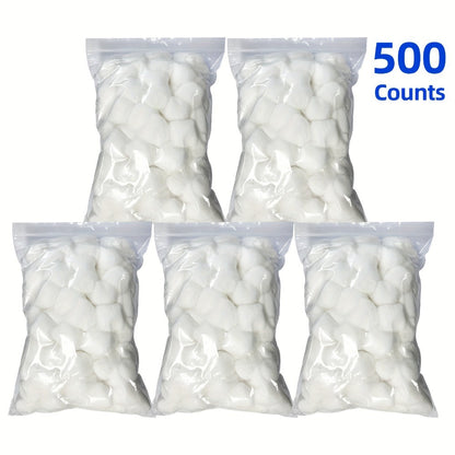 Cotton Balls 500 Count Super Jumbo Soft 100% Absorbent Premium Unscented – Makeup Removal Toner Skincare Nail Care Wound Cleaning