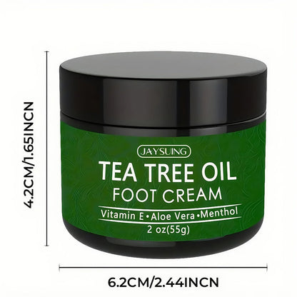 Tea Tree Oil & Coconut Oil Foot & Hand Cream 2-Pack, Deep Moisturizing for Dry Cracked Heels, Rough Hands &