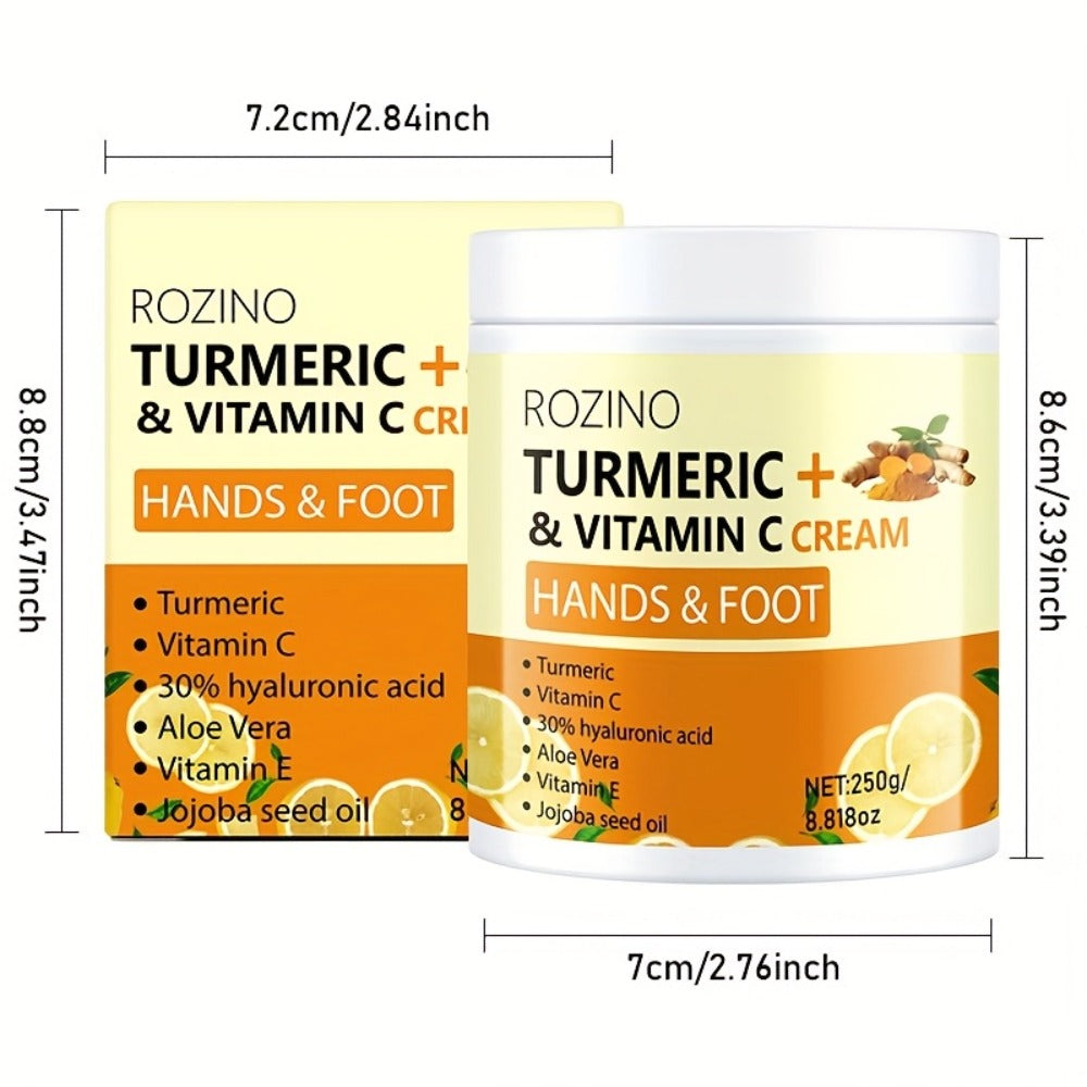 Turmeric Foot & Hand Cream 250g – Anti-Crack Deep Moisturizing Repair for Dry Cracked Heels, Elbows, Ankles & Knees