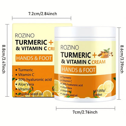 Turmeric Foot & Hand Cream 250g – Anti-Crack Deep Moisturizing Repair for Dry Cracked Heels, Elbows, Ankles & Knees