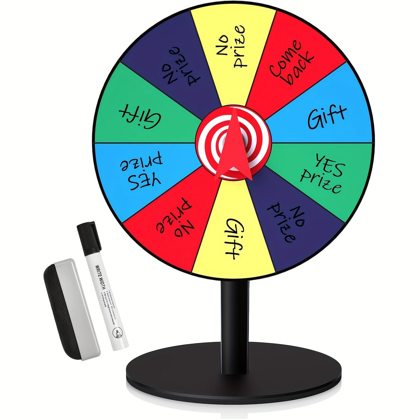 Tabletop Spinner Wheel 10 Slot – 8 Inch Heavy Duty Iron Base Prize Wheel for Carnival Games, Trade Show Spin Wheel, Party Supplies