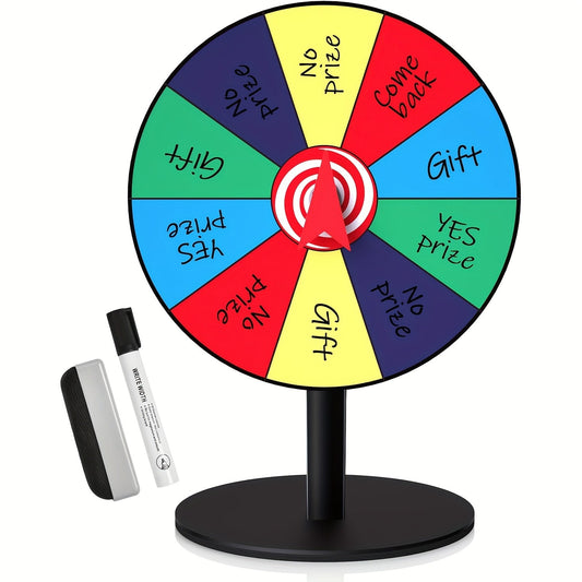 Tabletop Spinner Wheel 10 Slot – 8 Inch Heavy Duty Iron Base Prize Wheel for Carnival Games, Trade Show Spin Wheel, Party Supplies