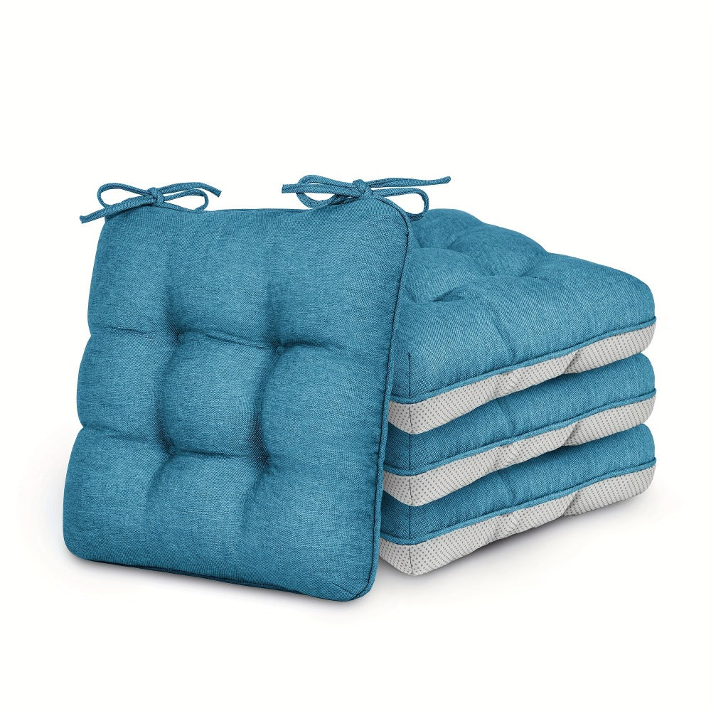 Memory Foam Chair Cushions 4/8 Pack, Non-Slip Seat Pads for Dining Chairs, Kitchen, Office & Patio – Indoor Outdoor Chair Pads M/L Size