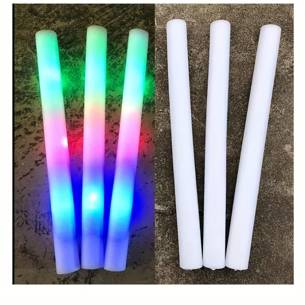 LED Glow Sticks Party Set, Foam Glow Sticks with 3 Light Modes, Glow Glasses, Headbands & Finger Lights for Rave