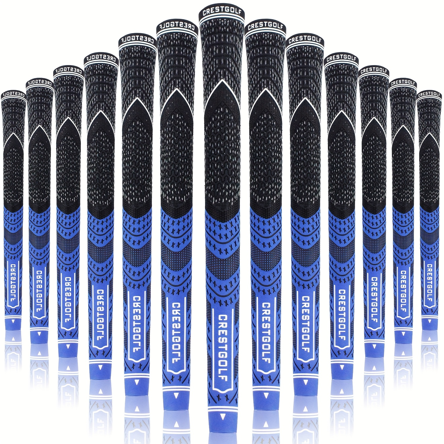 Midsize Golf Grips Set 13 Pack – All Weather Hybrid Rubber Golf Club Grips with Ecological Yarn Thread Technology, Multiple Colors