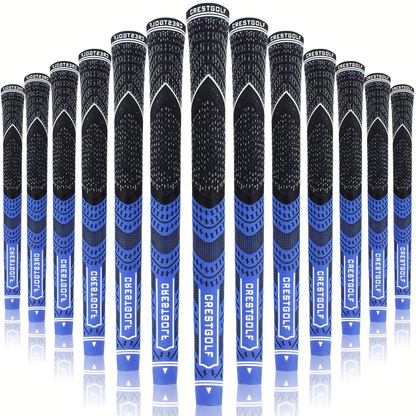 Midsize Golf Grips Set 13 Pack – All Weather Hybrid Rubber Golf Club Grips with Ecological Yarn Thread Technology, Multiple Colors