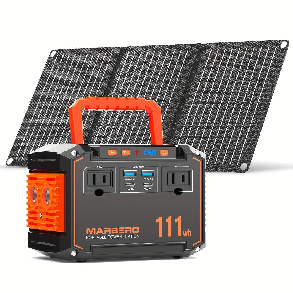 Portable Power Station 88.8Wh, 111Wh or 237Wh with AC, USB-C, USB-A, DC and Solar Panel Options