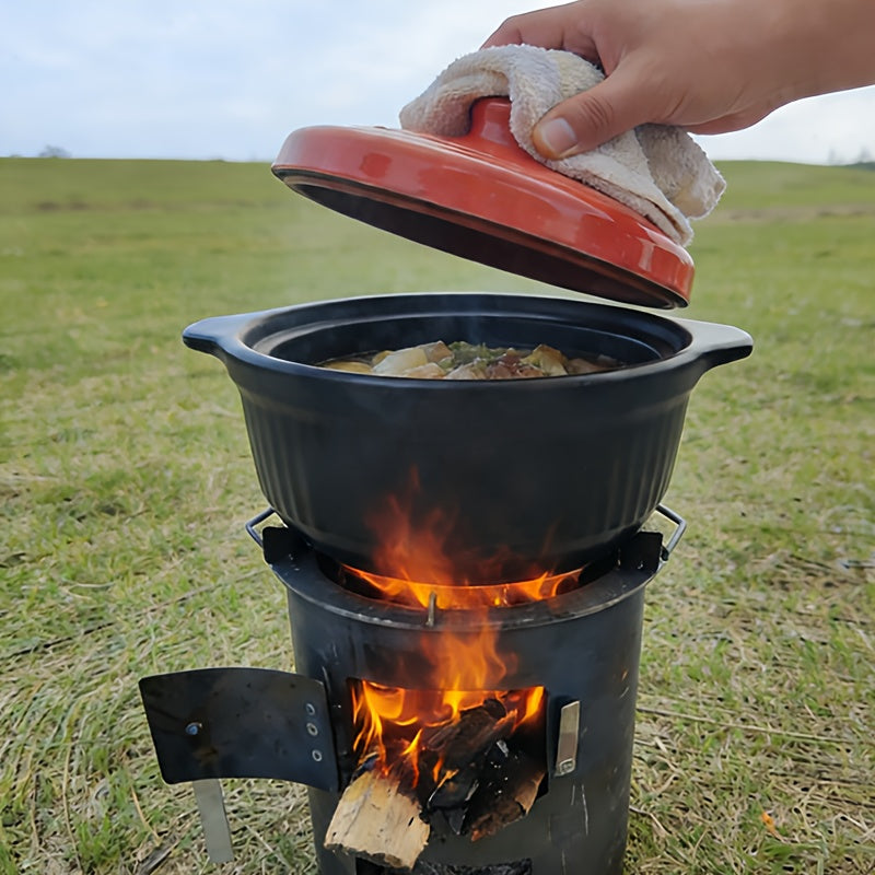 Wood Burning Stove, Portable Camping Charcoal BBQ Cooking Tea Heating for Grilling, Camping and Outdoor Meals
