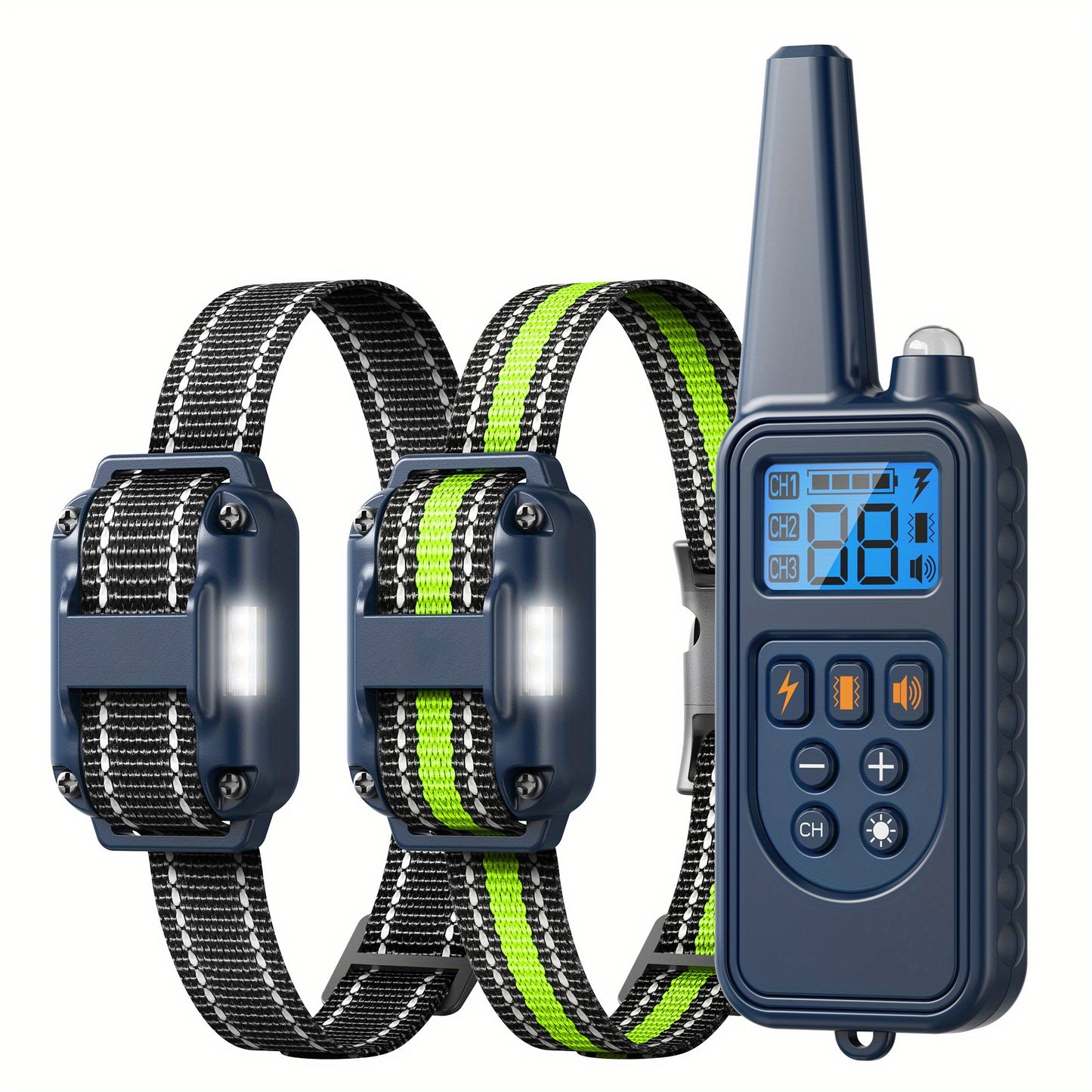 Dog Training Collar with Remote – LED Light, Beep, Vibration & Safe Shock Modes | Waterproof E-Collar for 1