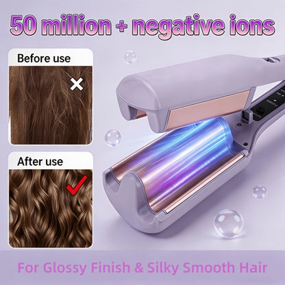 32mm Professional Curling Iron for Waves & Deep Curls with Anti-Scald Safe Temp Control, Salon Curl Iron for Women