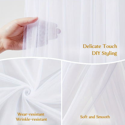 Sheer Gauze Backdrop Curtain, 31.5 x 315 Inches, in Ten Solid Colors for Draping or Hanging