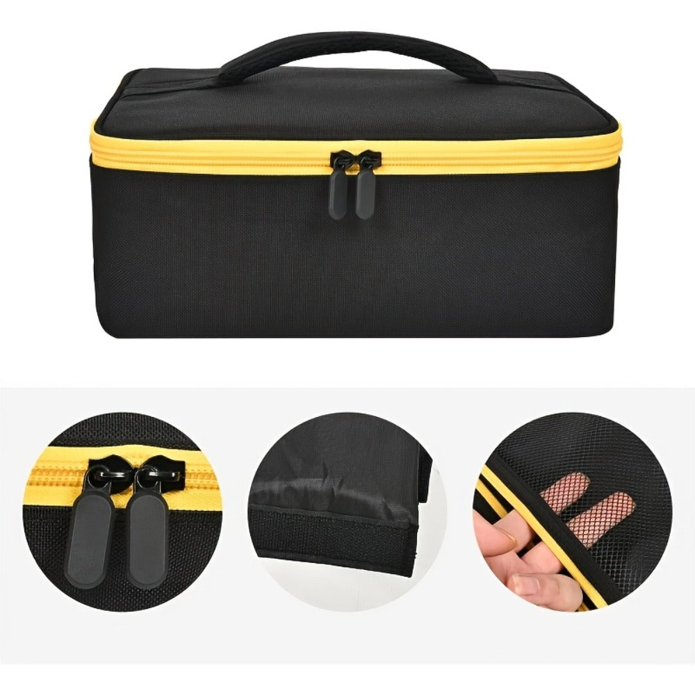 Tool Bag for Dewalt Cordless Router DCW600B XTR01Z – Heavy Duty Fabric Organizer with Mesh Pockets, Battery Holder, Charger Compartment