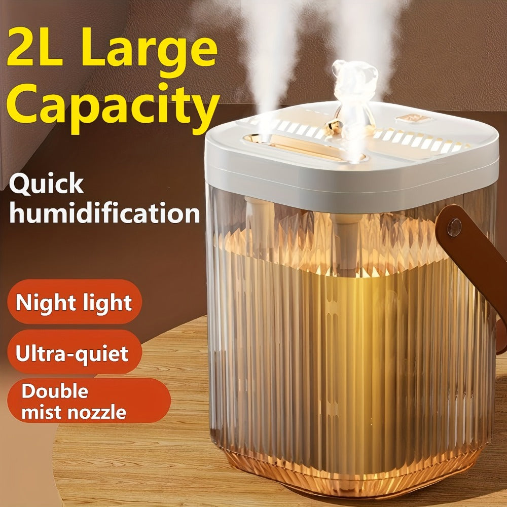 Humidifier 2L Top-Fill Dual-Mist Model with 1/2/4/8-Hour Timer, 26dB Listing and 40-Hour Runtime
