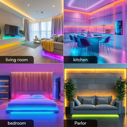 RGB LED Strip Lights Music Sync Color Changing for an Everyday Personal Care Routine, with the Listed Configuration